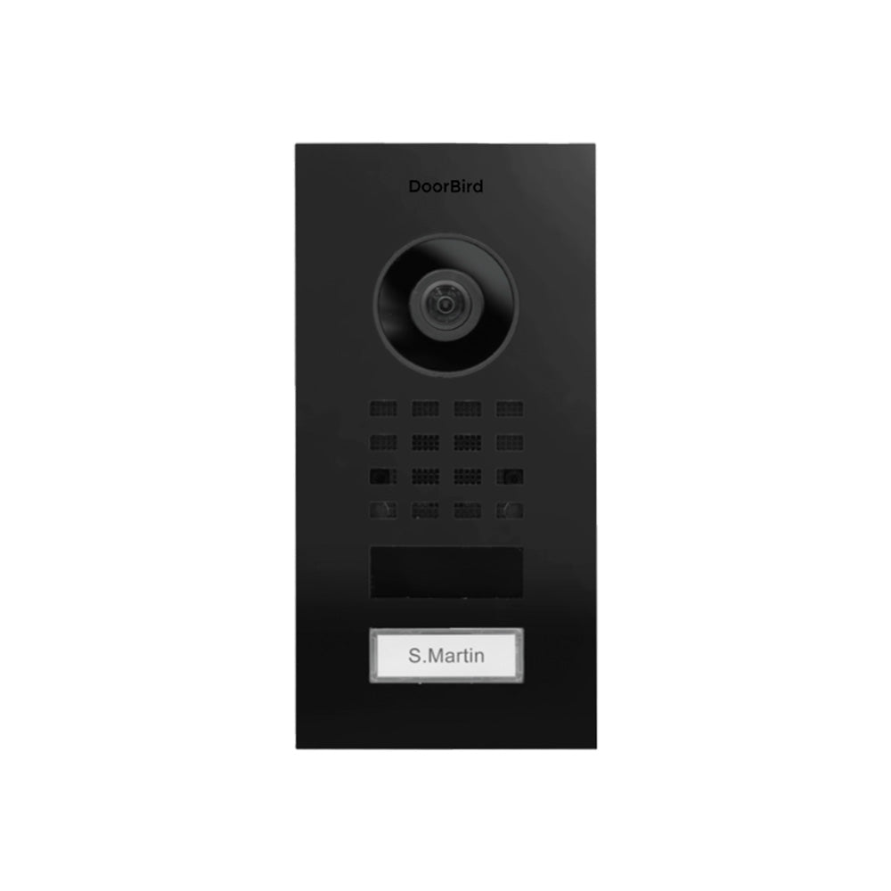 Doorbird IP Video Door Station D1101V Flush-mount. Graphite black (Raven Polar). powder-coated. semi-gloss