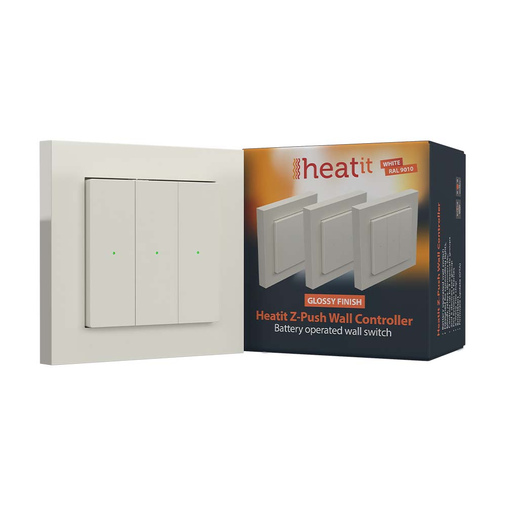 Heatit Z-Push Wall Controller White RAL 9010 Glossy