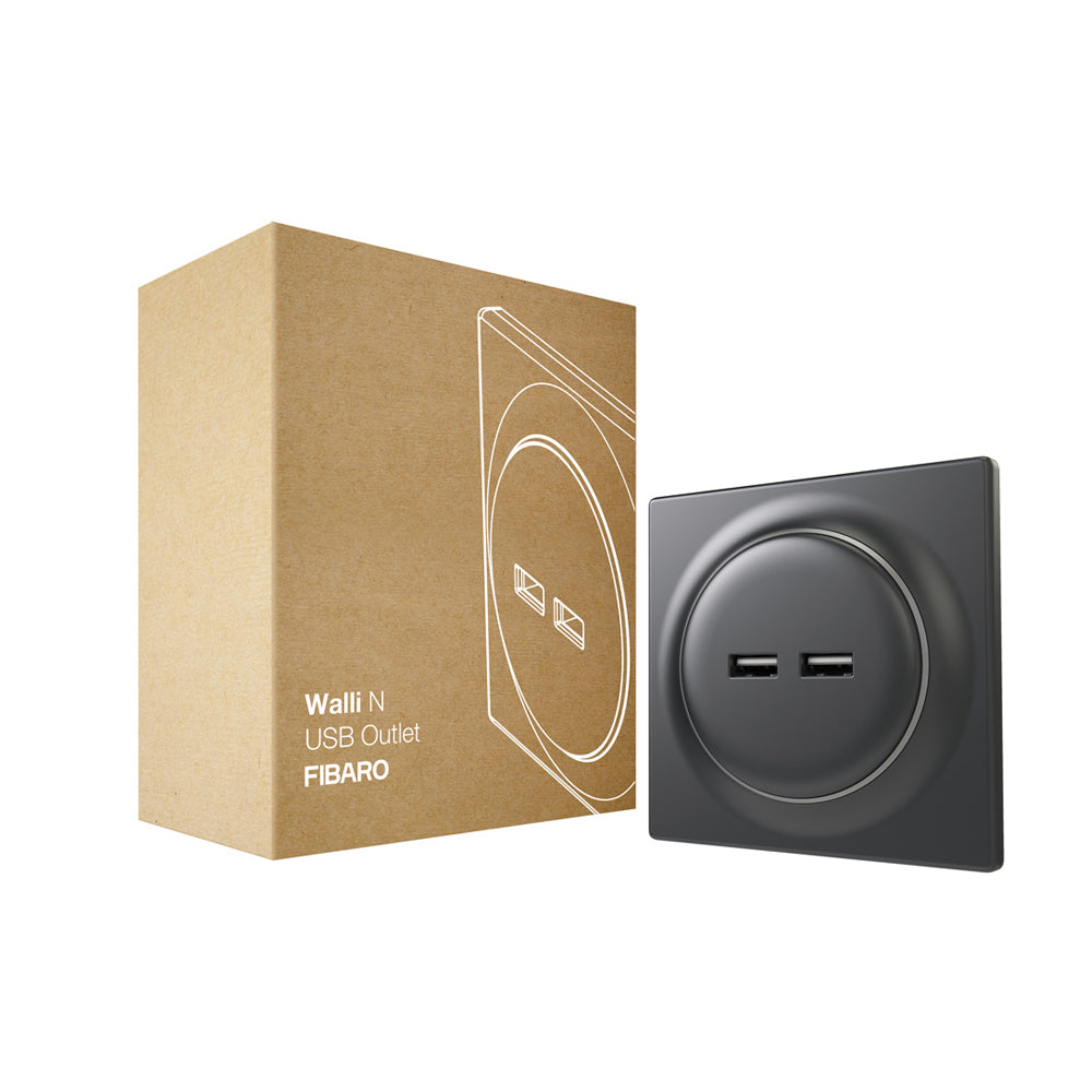 FIBARO Walli N USB Outlet Anthracite